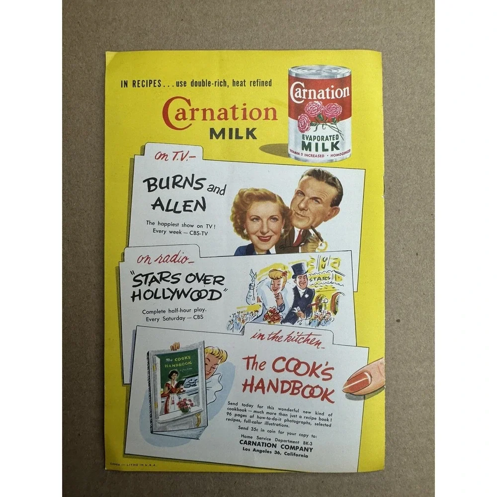 1953 Party Sweets Carnation Milk‎ Recipes Pamphlet Paper Ephemera Mary Blake